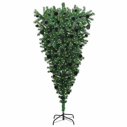 Upside-down Artificial Pre-lit Christmas Tree with Ball Set