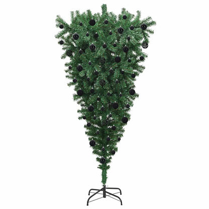 Upside-down Artificial Pre-lit Christmas Tree with Ball Set