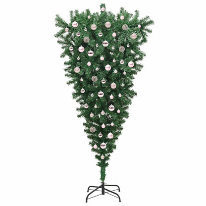 Upside-down Artificial Pre-lit Christmas Tree with Ball Set