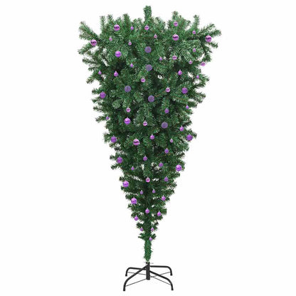 Upside-down Artificial Pre-lit Christmas Tree with Ball Set