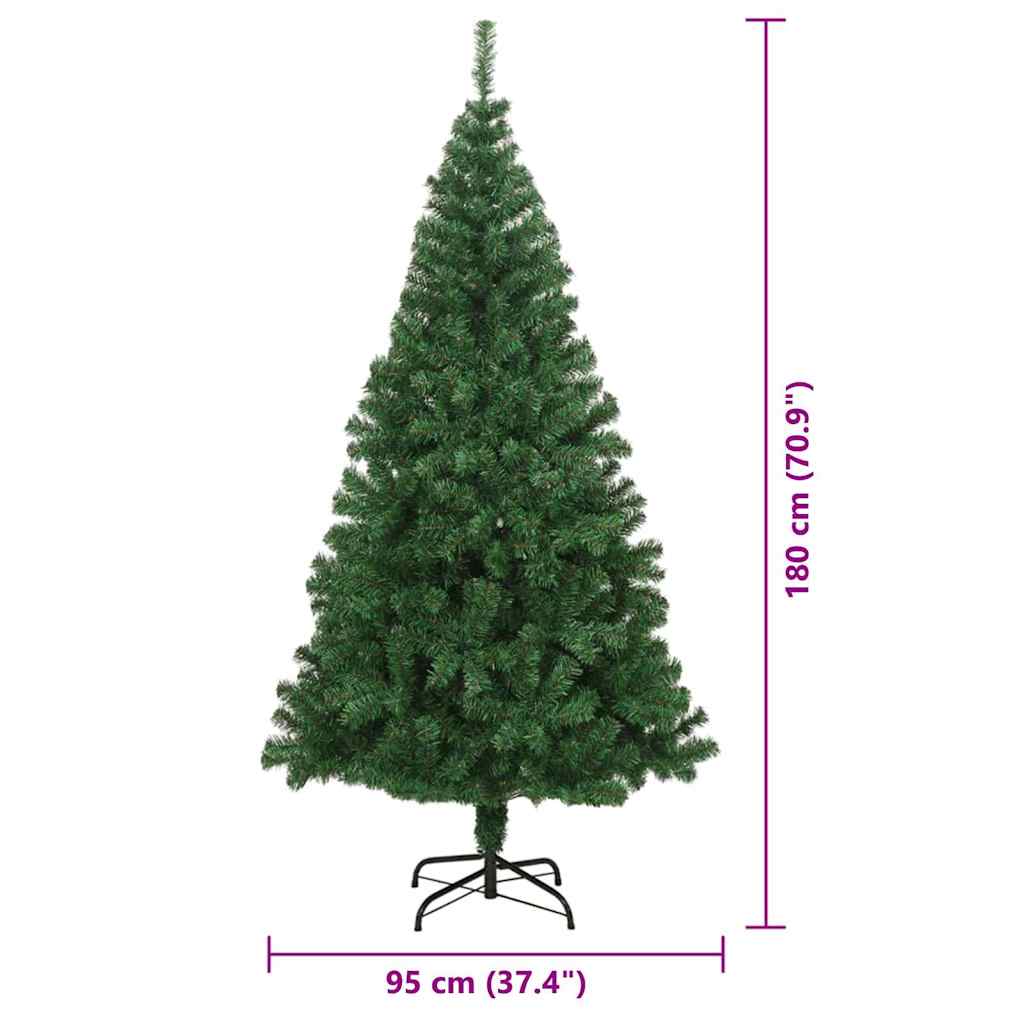 Artificial Christmas Tree with 300 LEDs with Stand Green 180 cm