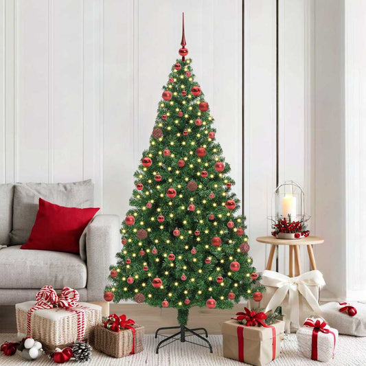 Artificial Christmas Tree with 300 LEDs with Stand Green 180 cm