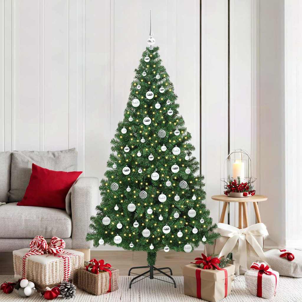 Artificial Christmas Tree with 300 LEDs with Stand Green 180 cm