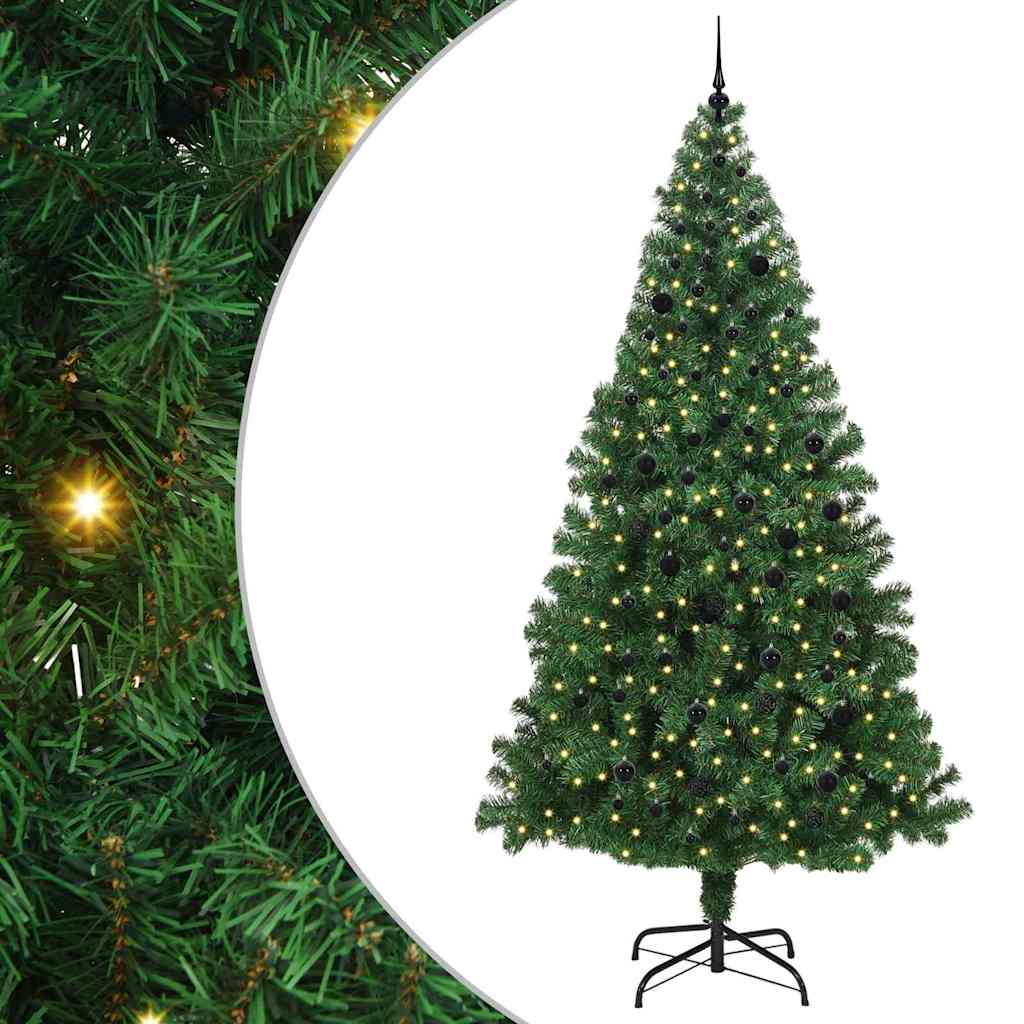 Artificial Christmas Tree with 300 LEDs with Stand Green 240 cm