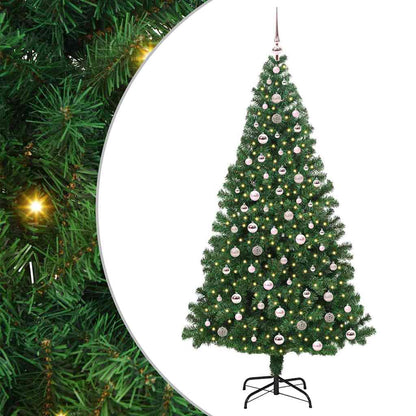 Artificial Christmas Tree with 300 LEDs with Stand Green 240 cm