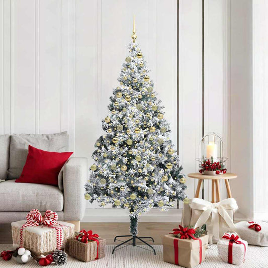 Artificial Christmas Tree with 300 LEDs with Stand Green 180 cm