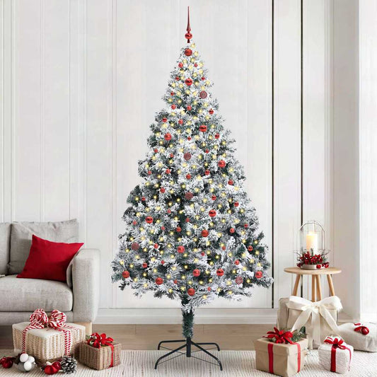 Artificial Christmas Tree with 300 LEDs with Stand Green 240 cm