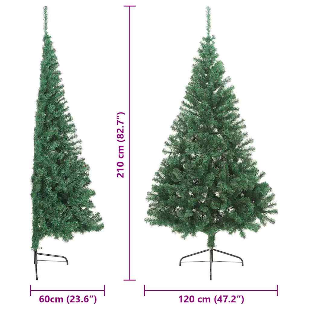 Artificial Christmas Tree with 300 LEDs Green 210 cm PVC