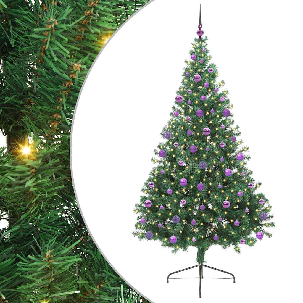 Artificial Pre-lit Christmas Tree Green 210 cm PVC