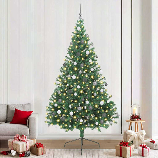 Artificial Pre-lit Christmas Tree Green 240 cm PVC