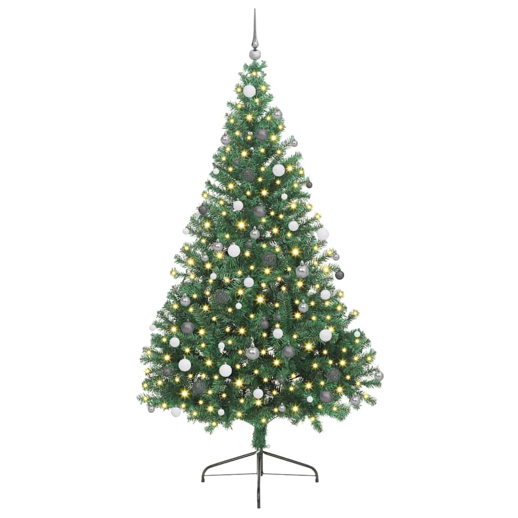 Artificial Pre-lit Christmas Tree Green 240 cm PVC