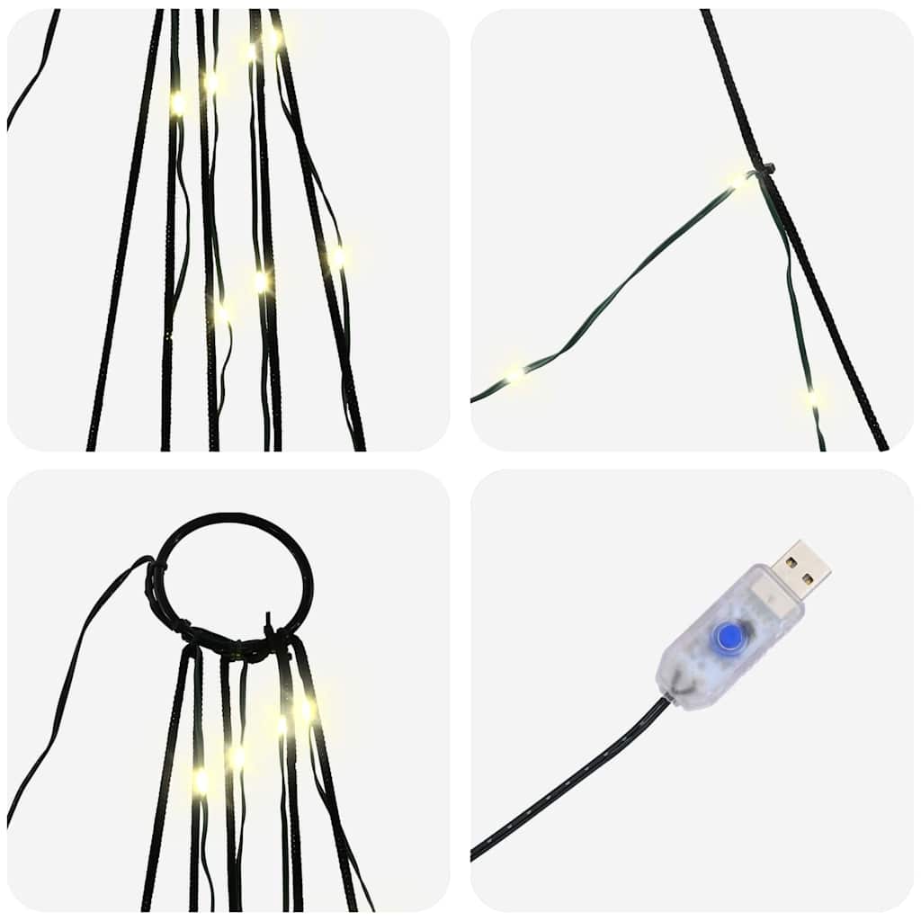 LED Christmas Tree with 112 LEDs Warm White 182 cm Metal