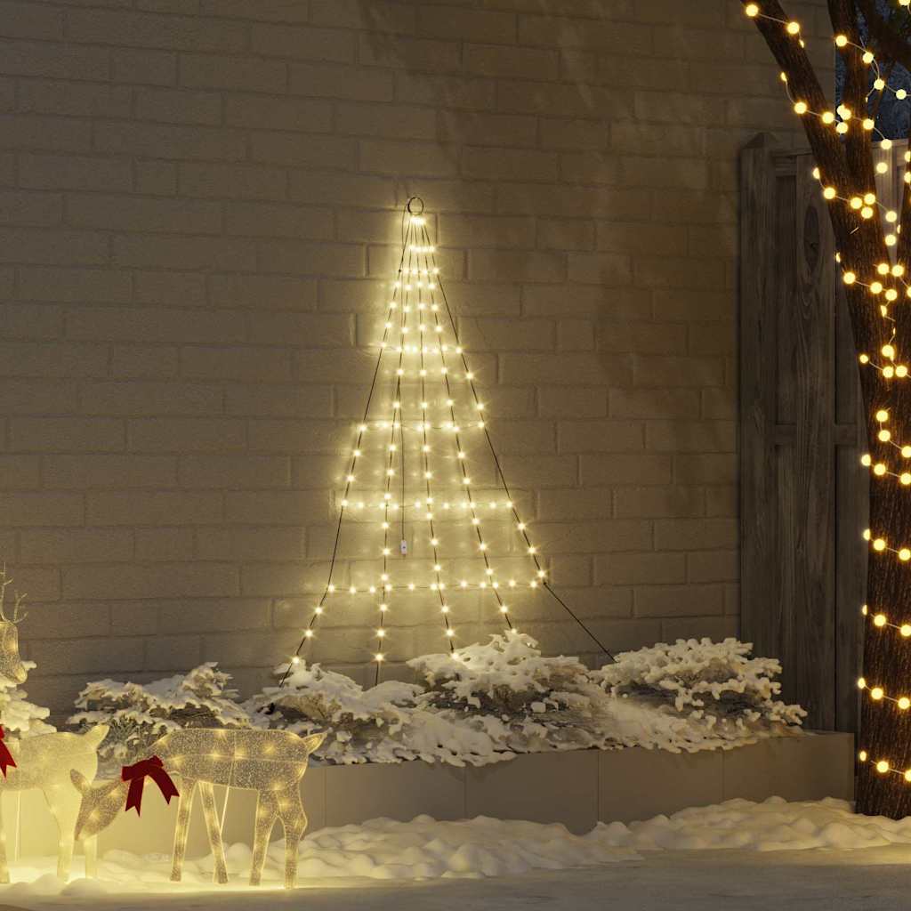 LED Christmas Tree with 112 LEDs Warm White 182 cm Metal