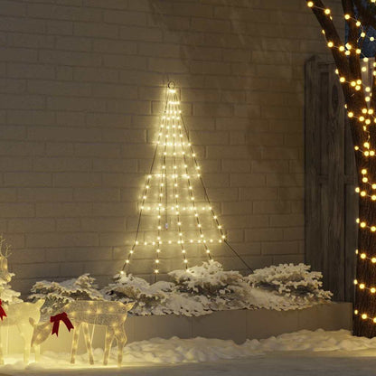 LED Christmas Tree with 112 LEDs Warm White 182 cm Metal