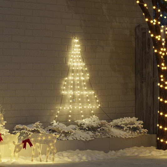 LED Christmas Tree with 112 LEDs Warm White 182 cm Metal