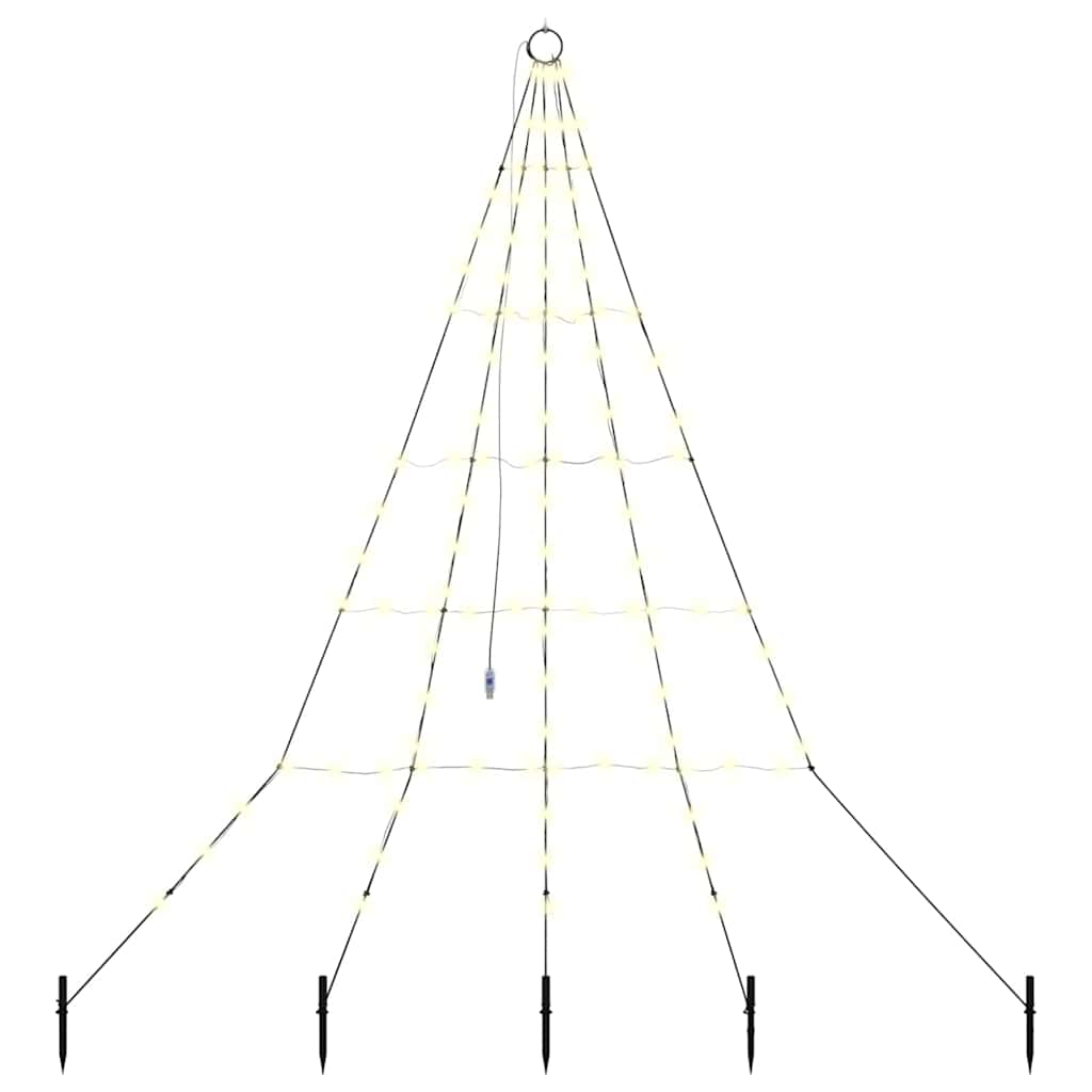 LED Christmas Tree with 112 LEDs Warm White 182 cm Metal