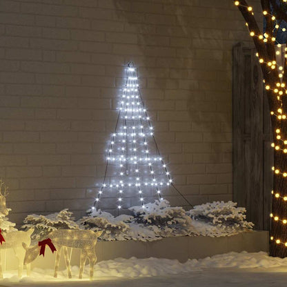 LED Christmas Tree with 112 LEDs Cool White 182 cm Metal