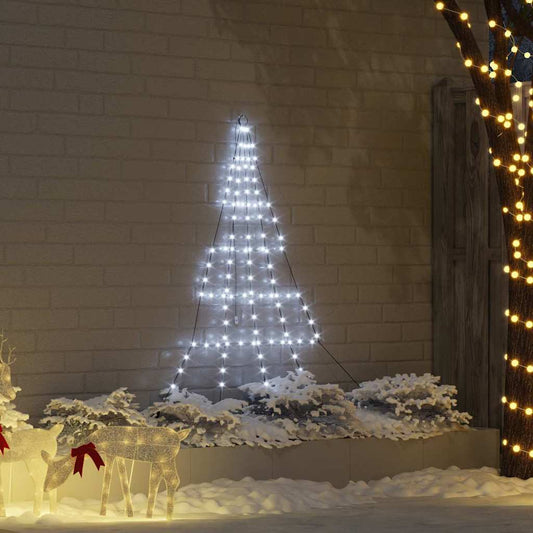 LED Christmas Tree with 112 LEDs Cool White 182 cm Metal