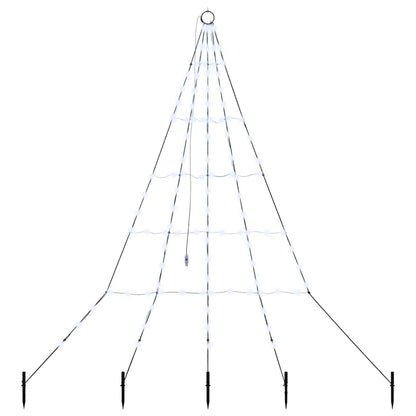 LED Christmas Tree with 112 LEDs Cool White 182 cm Metal