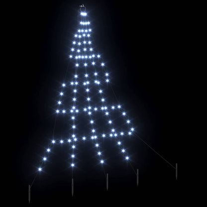 LED Christmas Tree with 112 LEDs Cool White 182 cm Metal