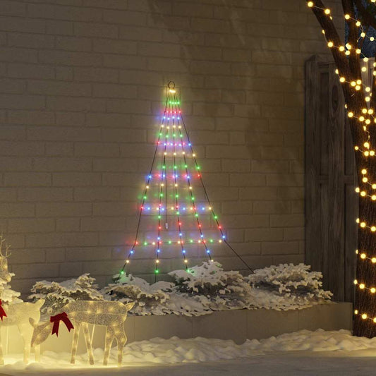 LED Christmas Tree with 112 LEDs Multicolour 182 cm Metal