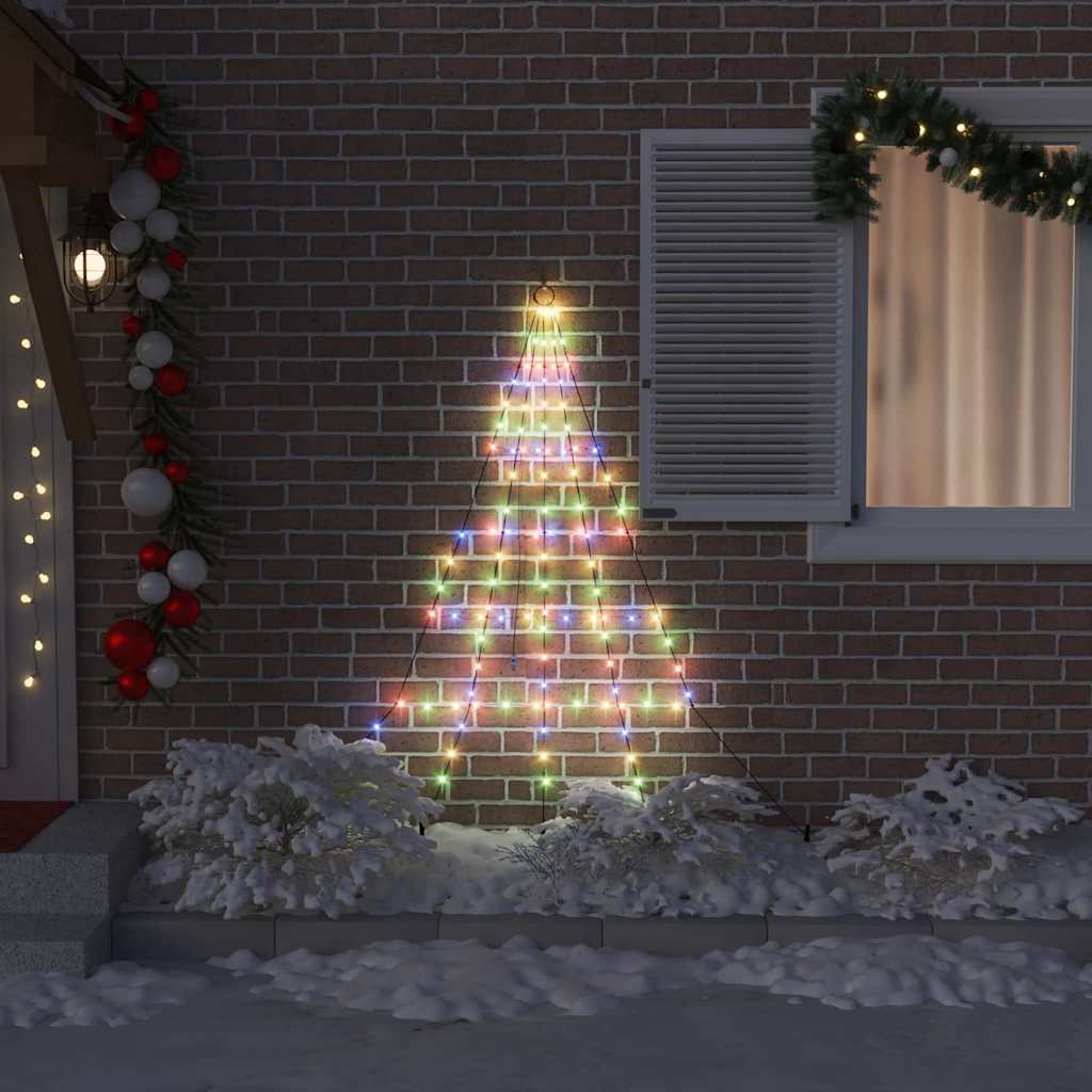 LED Christmas Tree with 112 LEDs Multicolour 182 cm Metal