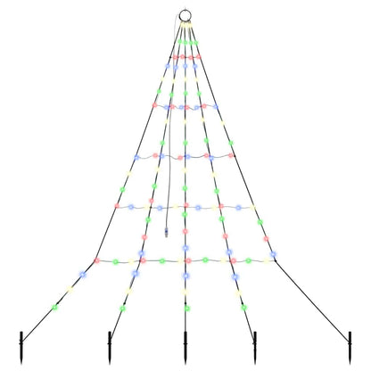 LED Christmas Tree with 112 LEDs Multicolour 182 cm Metal