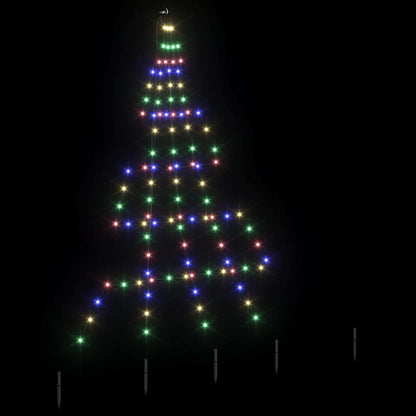 LED Christmas Tree with 112 LEDs Multicolour 182 cm Metal