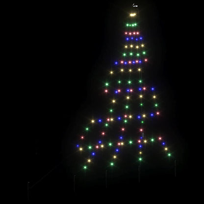 LED Christmas Tree with 112 LEDs Multicolour 182 cm Metal