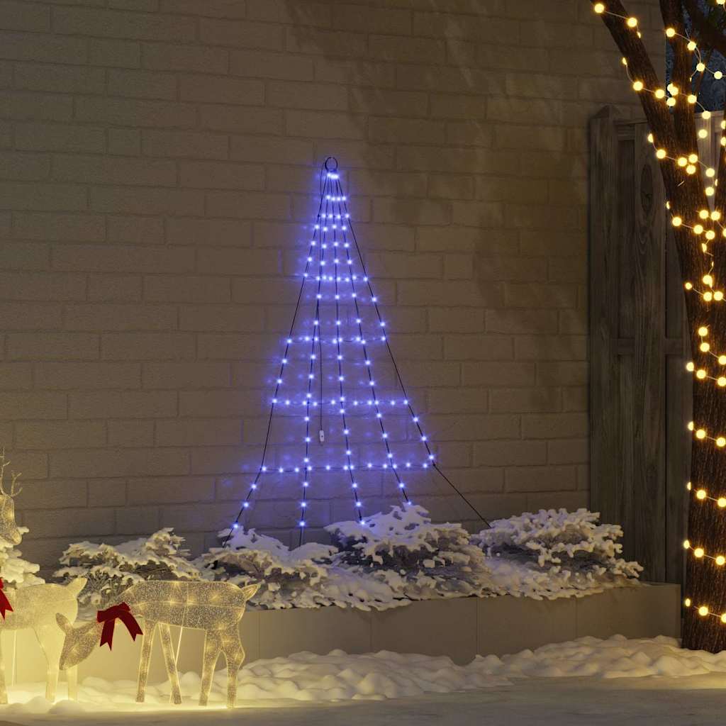 LED Christmas Tree with 112 LEDs Blue 182 cm Metal