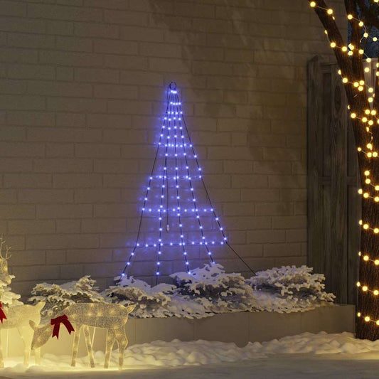 LED Christmas Tree with 112 LEDs Blue 182 cm Metal