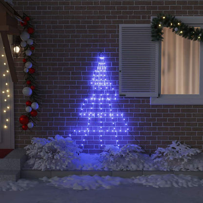 LED Christmas Tree with 112 LEDs Blue 182 cm Metal