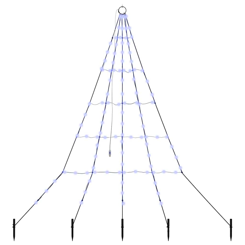 LED Christmas Tree with 112 LEDs Blue 182 cm Metal