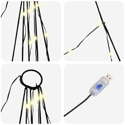 LED Christmas Tree with 168 LEDs Warm White 306 cm Metal