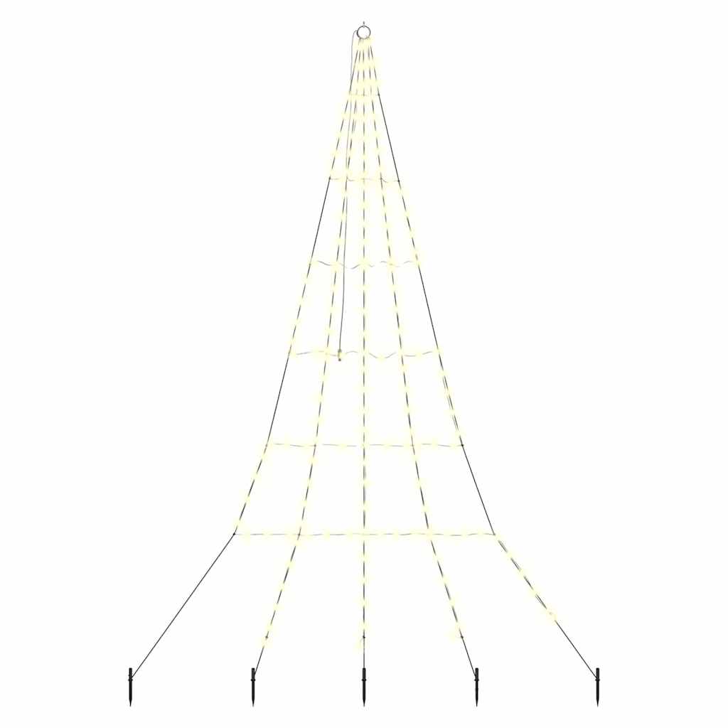 LED Christmas Tree with 168 LEDs Warm White 306 cm Metal