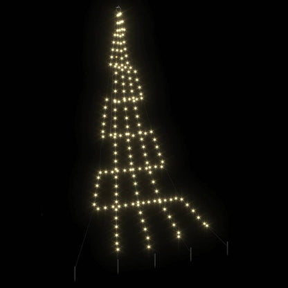 LED Christmas Tree with 168 LEDs Warm White 306 cm Metal