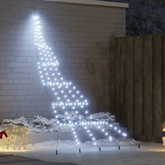 LED Christmas Tree with 168 LEDs Cool White 306 cm Metal