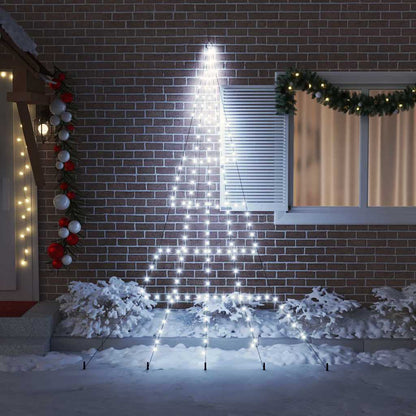 LED Christmas Tree with 168 LEDs Cool White 306 cm Metal