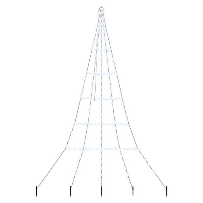 LED Christmas Tree with 168 LEDs Cool White 306 cm Metal