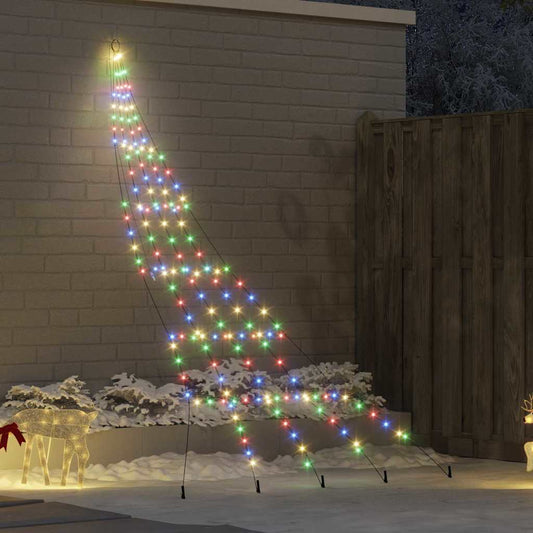 LED Christmas Tree with 168 LEDs Multicolour 306 cm Metal