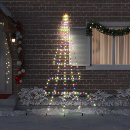 LED Christmas Tree with 168 LEDs Multicolour 306 cm Metal