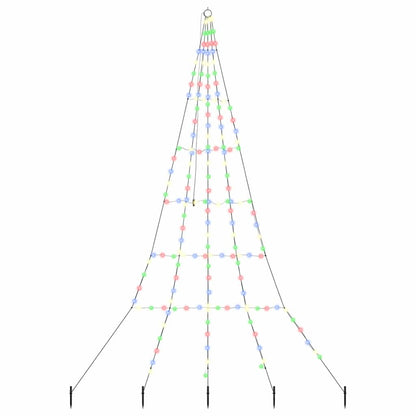 LED Christmas Tree with 168 LEDs Multicolour 306 cm Metal