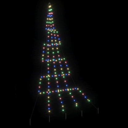 LED Christmas Tree with 168 LEDs Multicolour 306 cm Metal