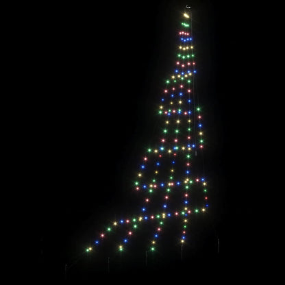 LED Christmas Tree with 168 LEDs Multicolour 306 cm Metal