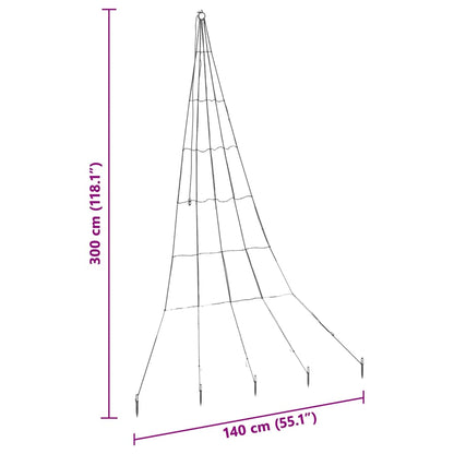 LED Christmas Tree with 168 LEDs Multicolour 306 cm Metal