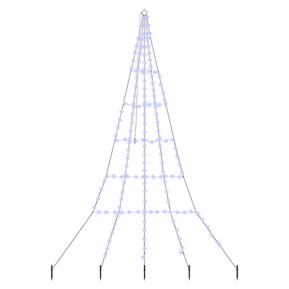 LED Christmas Tree with 168 LEDs Blue 306 cm Metal