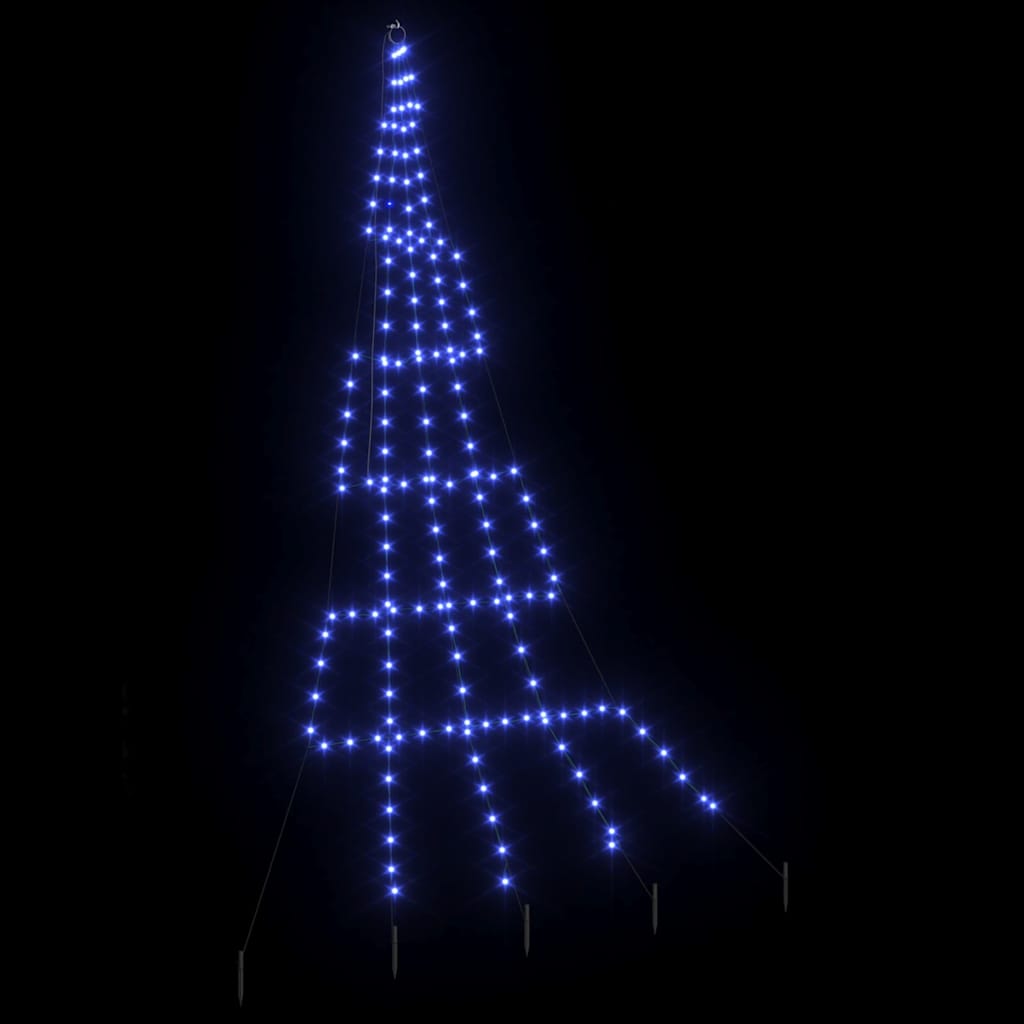 LED Christmas Tree with 168 LEDs Blue 306 cm Metal