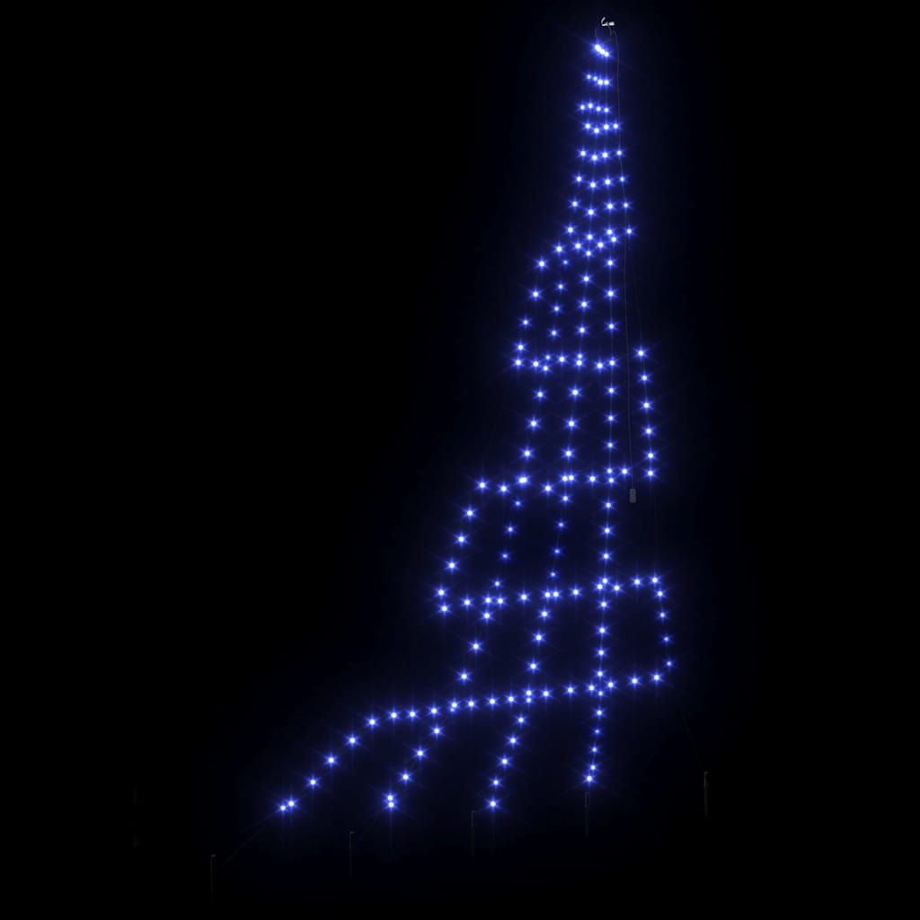 LED Christmas Tree with 168 LEDs Blue 306 cm Metal