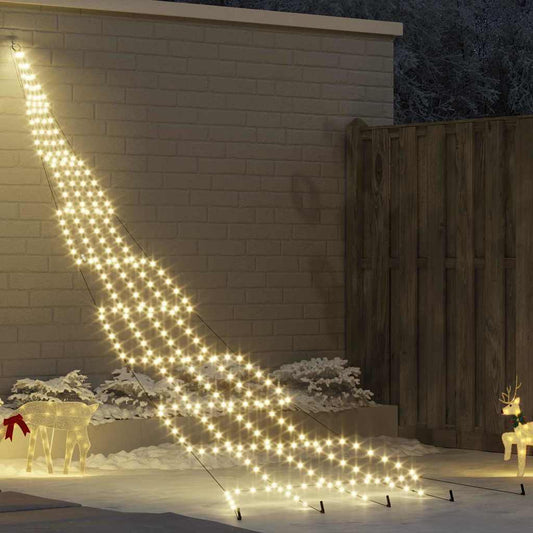 LED Christmas Tree with 276 LEDs Warm White 511 cm Metal