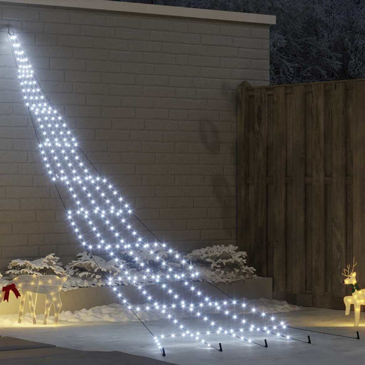 LED Christmas Tree with 276 LEDs Cool White 511 cm Metal
